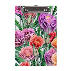 Captivating Watercolor Flowers A5 Acrylic Clipboard by GardenOfOphir