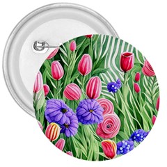 Exquisite Watercolor Flowers 3  Buttons by GardenOfOphir