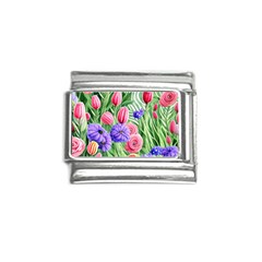 Exquisite Watercolor Flowers Italian Charm (9mm) by GardenOfOphir