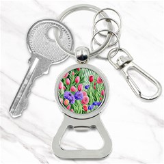 Exquisite Watercolor Flowers Bottle Opener Key Chain by GardenOfOphir