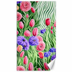 Exquisite Watercolor Flowers Canvas 40  X 72  by GardenOfOphir