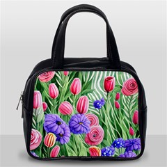 Exquisite Watercolor Flowers Classic Handbag (one Side) by GardenOfOphir