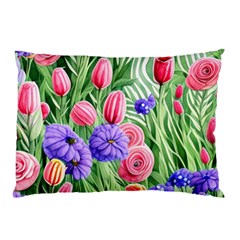 Exquisite Watercolor Flowers Pillow Case by GardenOfOphir