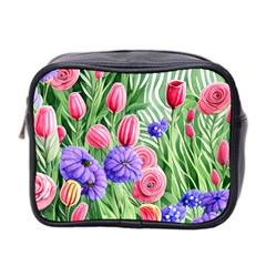 Exquisite Watercolor Flowers Mini Toiletries Bag (two Sides) by GardenOfOphir