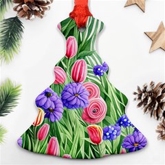 Exquisite Watercolor Flowers Ornament (christmas Tree)  by GardenOfOphir