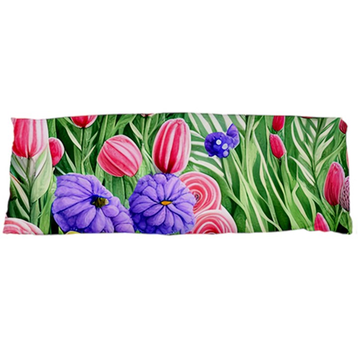 Exquisite watercolor flowers Body Pillow Case (Dakimakura)