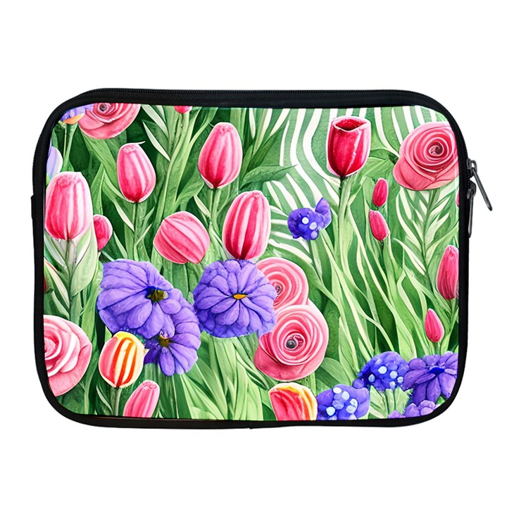 Exquisite watercolor flowers Apple iPad 2/3/4 Zipper Cases