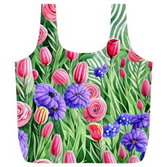 Exquisite Watercolor Flowers Full Print Recycle Bag (xl) by GardenOfOphir