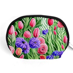 Exquisite Watercolor Flowers Accessory Pouch (medium) by GardenOfOphir