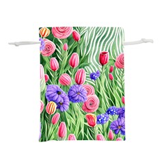 Exquisite Watercolor Flowers Lightweight Drawstring Pouch (m) by GardenOfOphir