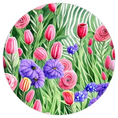 Exquisite Watercolor Flowers Round Trivet by GardenOfOphir