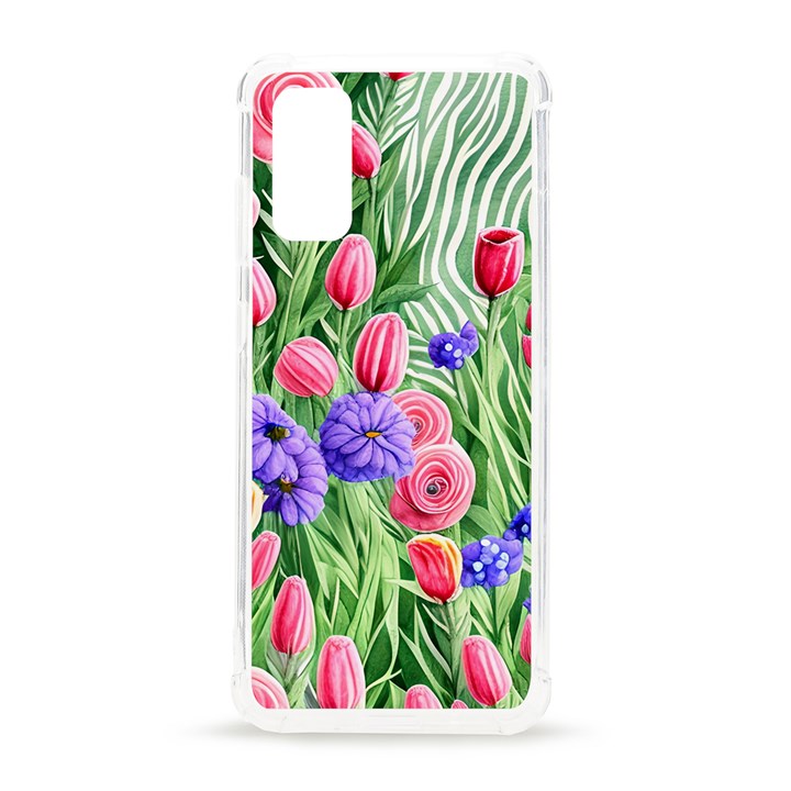 Exquisite watercolor flowers Samsung Galaxy S20 6.2 Inch TPU UV Case