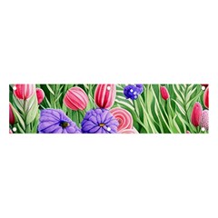 Exquisite Watercolor Flowers Banner And Sign 4  X 1  by GardenOfOphir