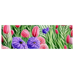 Exquisite Watercolor Flowers Banner And Sign 9  X 3  by GardenOfOphir