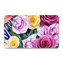 Cherished Watercolor Flowers Magnet (rectangular) by GardenOfOphir