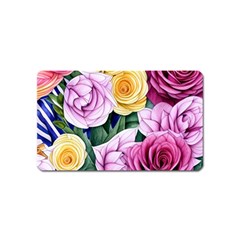 Cherished Watercolor Flowers Magnet (name Card) by GardenOfOphir