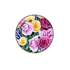 Cherished Watercolor Flowers Hat Clip Ball Marker (4 Pack) by GardenOfOphir