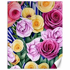 Cherished Watercolor Flowers Canvas 11  X 14  by GardenOfOphir