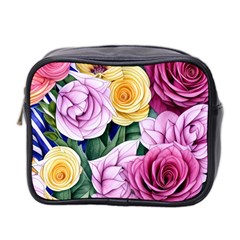 Cherished Watercolor Flowers Mini Toiletries Bag (two Sides) by GardenOfOphir