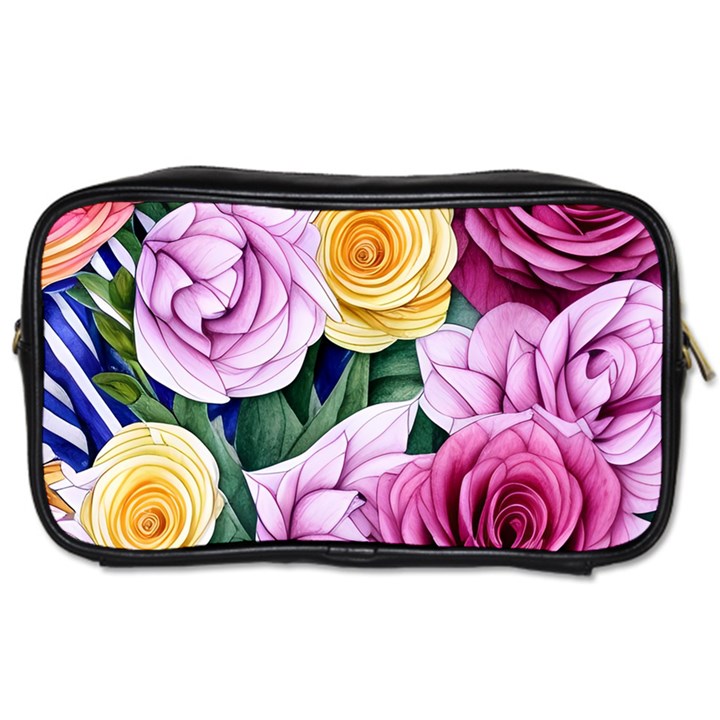 Cherished Watercolor Flowers Toiletries Bag (One Side)