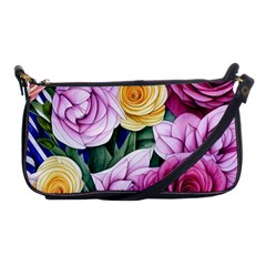 Cherished Watercolor Flowers Shoulder Clutch Bag by GardenOfOphir