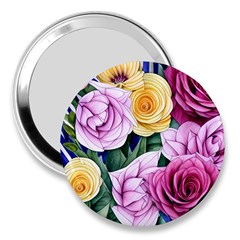 Cherished Watercolor Flowers 3  Handbag Mirrors by GardenOfOphir