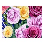 Cherished Watercolor Flowers Premium Plush Fleece Blanket (Large) 80 x60  Blanket Front