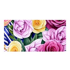 Cherished Watercolor Flowers Satin Wrap 35  X 70  by GardenOfOphir