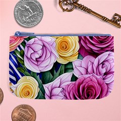 Cherished Watercolor Flowers Large Coin Purse by GardenOfOphir