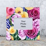 Cherished Watercolor Flowers White Box Photo Frame 4  x 6  Front