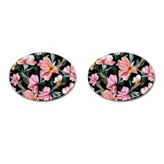 Charming Watercolor Flowers Cufflinks (oval)