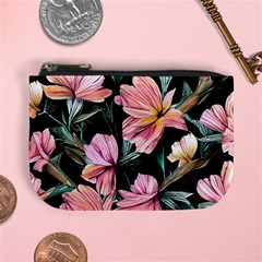 Charming Watercolor Flowers Mini Coin Purse by GardenOfOphir