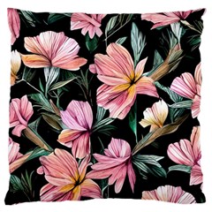 Charming Watercolor Flowers Large Cushion Case (two Sides) by GardenOfOphir