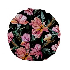 Charming Watercolor Flowers Standard 15  Premium Round Cushions by GardenOfOphir