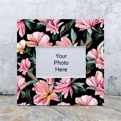 Charming Watercolor Flowers White Box Photo Frame 4  X 6 