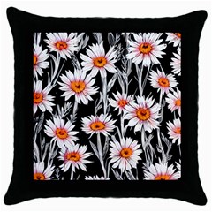 Dazzling Watercolor Flowers Throw Pillow Case (black) by GardenOfOphir