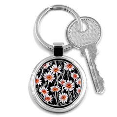 Dazzling Watercolor Flowers Key Chain (round) by GardenOfOphir