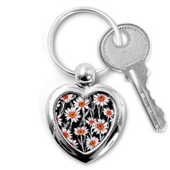 Dazzling watercolor flowers Key Chain (Heart)