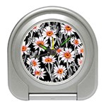 Dazzling watercolor flowers Travel Alarm Clock Front