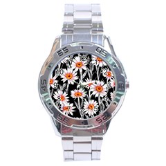 Dazzling Watercolor Flowers Stainless Steel Analogue Watch by GardenOfOphir