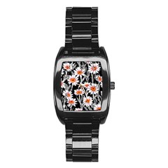 Dazzling Watercolor Flowers Stainless Steel Barrel Watch by GardenOfOphir