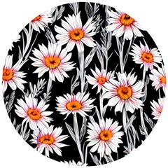 Dazzling Watercolor Flowers Wooden Puzzle Round by GardenOfOphir