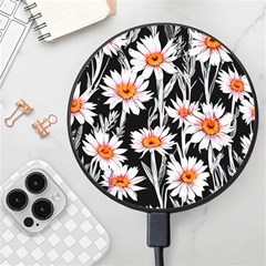 Dazzling Watercolor Flowers Wireless Fast Charger(black) by GardenOfOphir