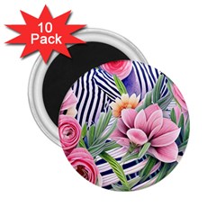 Luxurious Watercolor Flowers 2 25  Magnets (10 Pack)  by GardenOfOphir