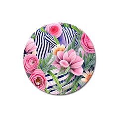 Luxurious Watercolor Flowers Magnet 3  (round) by GardenOfOphir