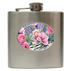 Luxurious Watercolor Flowers Hip Flask (6 Oz) by GardenOfOphir