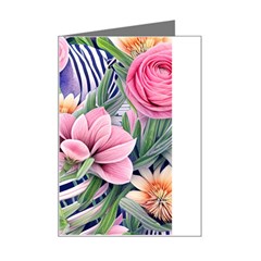 Luxurious Watercolor Flowers Mini Greeting Card by GardenOfOphir