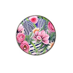 Luxurious Watercolor Flowers Hat Clip Ball Marker (4 Pack) by GardenOfOphir