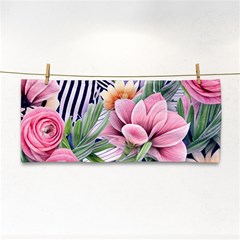 Luxurious Watercolor Flowers Hand Towel by GardenOfOphir