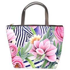 Luxurious Watercolor Flowers Bucket Bag by GardenOfOphir